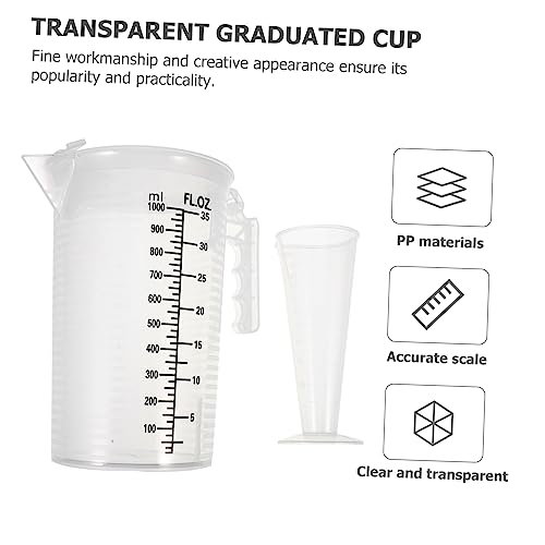 Foldable Measuring Cup with Lid Transparent Plastic Liquid Measuring Jug 6.88X6.69X4.52 Inches Kitchen Tool for Cooking Baking and Oil Measurement