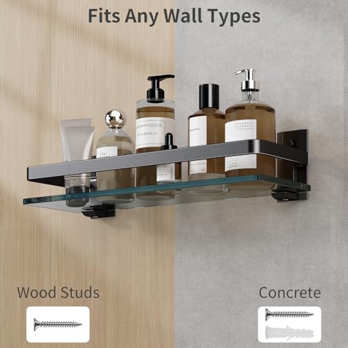 Clear Tempered Glass Wall Shelf