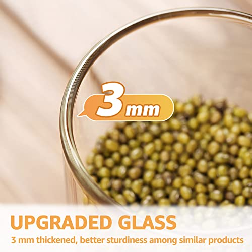 32 Oz Thick Walled Glass Jars with Bamboo Lid Airtight (4 Count)