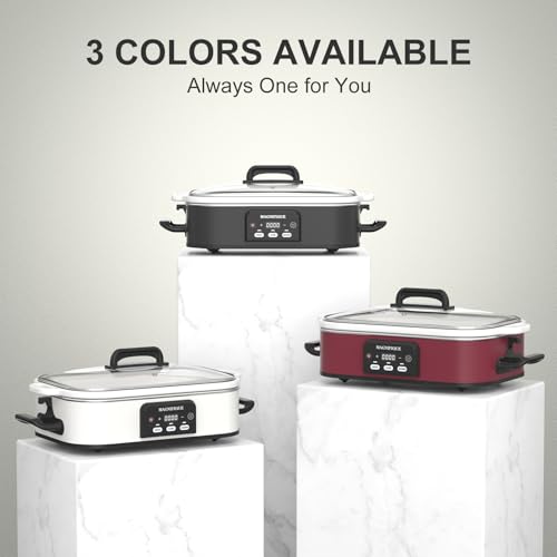 4 Quart Casserole Programmable Slow Cooker with Ceramic Baking Dish