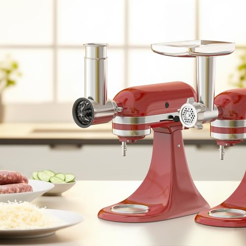 Metal Meat Grinder and Cheese Grater Set for KitchenAid Mixers (2 Count)