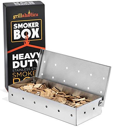 Stainless Steel Wood Chip Smoker Box for Gas & Charcoal Grills