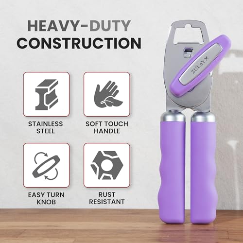 Heavy Duty Stainless Steel Can Opener Manual with Bottle Opener