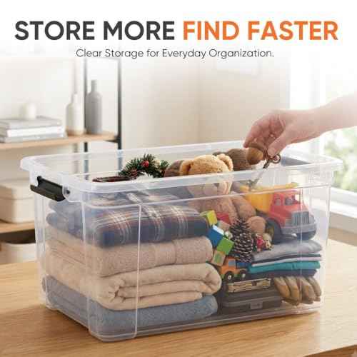 Clear Storage Boxes with Lids (5 Count)