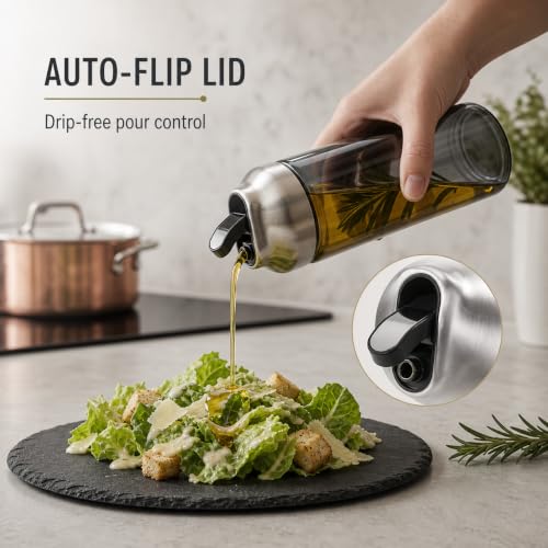 Olive Oil Dispenser Bottle for Kitchen (2 Count)