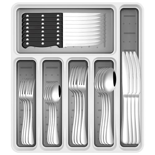 49 Piece Silverware Set with Organizer (49 Count)