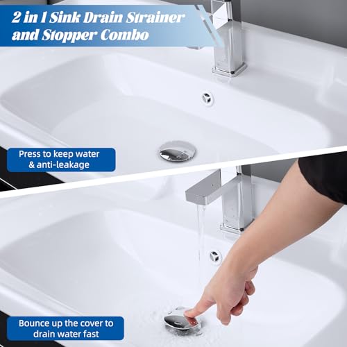2 Pack All Metal Upgraded Bathroom Sink Stopper (2 Count)