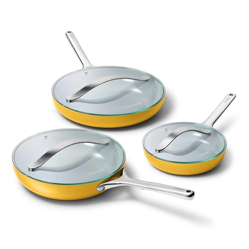 Carway Fry Pan Trio with Glass Lids (6 Count)