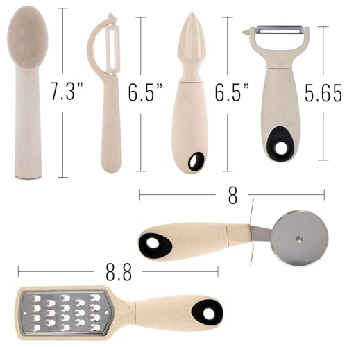 7pc Wheat Straw Complete Kitchen Utensils Set (7 Count)