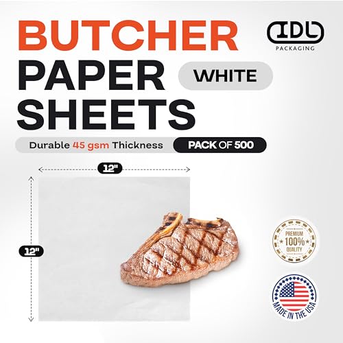 White Butcher Paper Sheets 12" x 12" (500 Count)