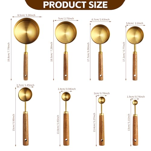 Gold Measuring Cups and Spoons Set