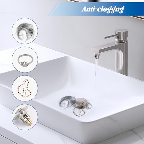 2 Pack All Metal Upgraded Bathroom Sink Stopper (2 Count)