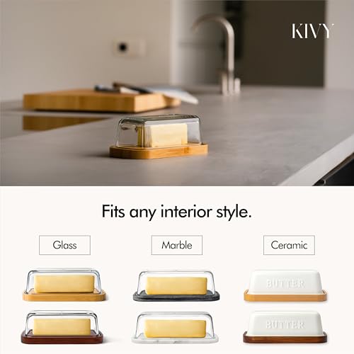 Ceramic butter dish with airtight lid that keeps butter soft