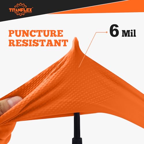 Heavy Duty Orange Nitrile Gloves (100 Count)