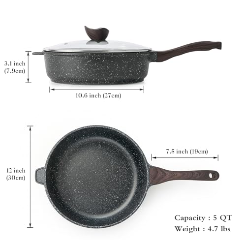 Nonstick Deep Frying Pan with Lid