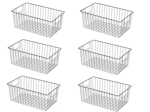 16inch Freezer Wire Storage Organizer Baskets (6 Count)