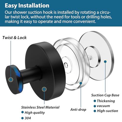 Suction Cup Hooks for Shower (2 Count)