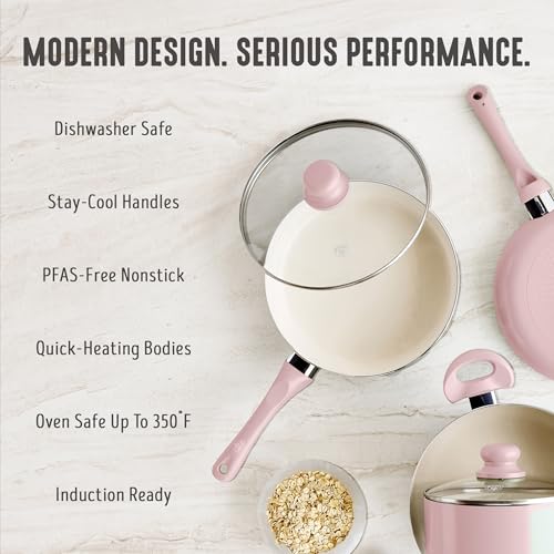 2QT Ceramic Nonstick Saucepan with Lid