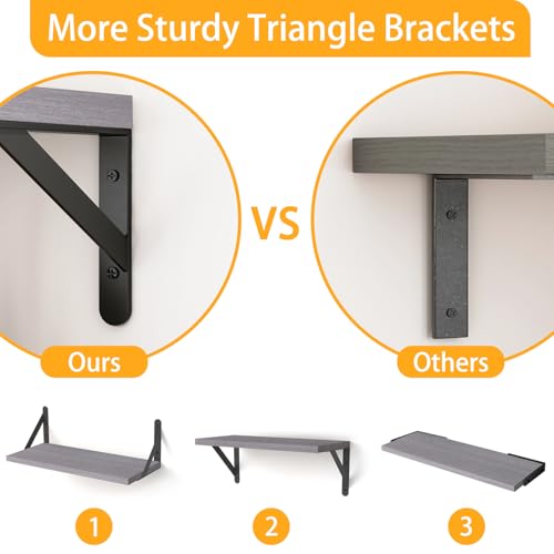 16.5in Floating Shelves for Wall Home Decor (6 Count)