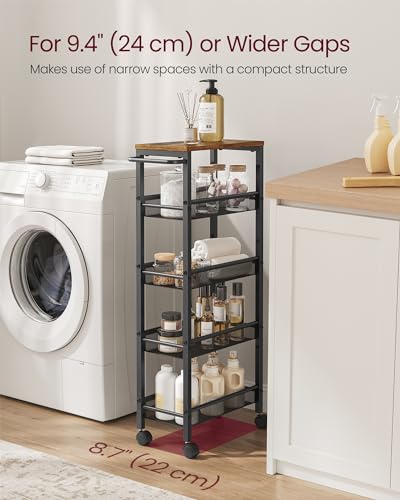 5 Tier Slim Rolling Storage cart with Wheels