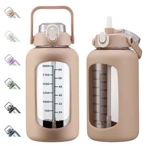 84oz Glass Water Bottle with Straw