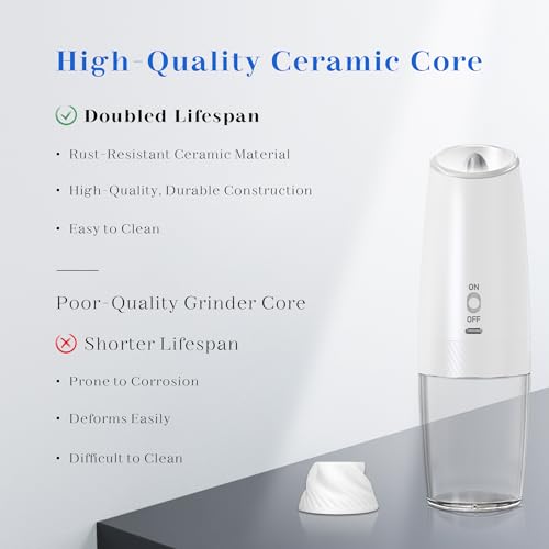 Rechargeable Salt Pepper Grinder Set (2 Count)