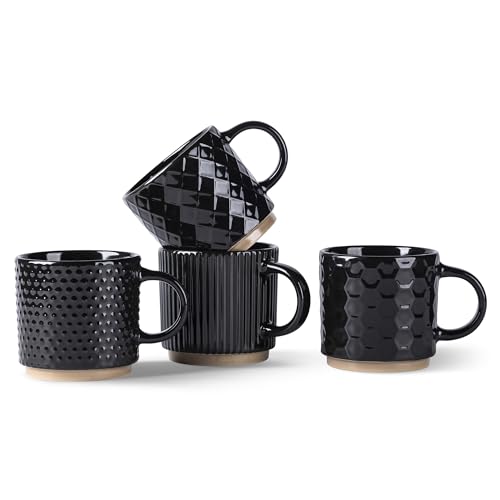6 OZ Stackable Coffee Mugs Set of 4 (4 Count)