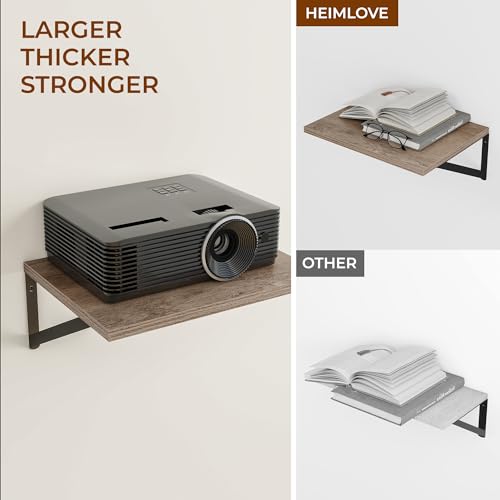 16W x 12D Deep Floating Shelves Set of 3 Grey (3 Count)