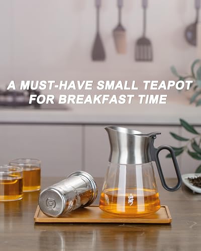23oz Small Glass Teapot with Infuser For Loose Leaf Tea Steeper