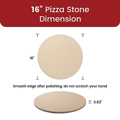 K ROCKSHEAT Pizza Stone Round 16 Inch for Grill and Oven