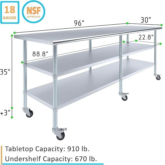 96x30 Heavy Duty Work Table