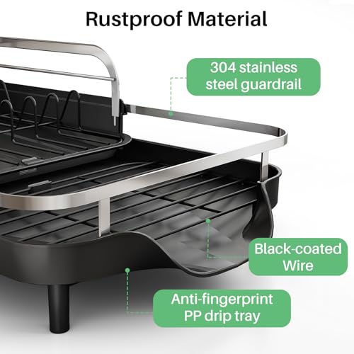 Expandable Dish Drying Rack for Small Kitchen Counter