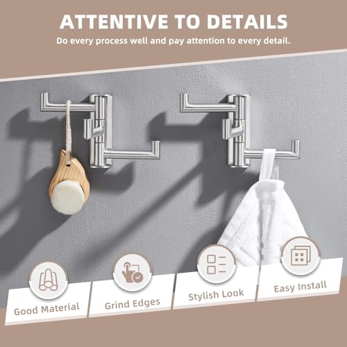 Swivel Towel Hook Brushed Nickel (2 Count)