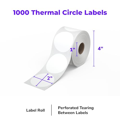 2 Inch Circle Thermal Labels (1000 Count)