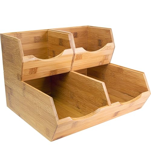 Bamboo Pantry Storage Bins (3 Count)
