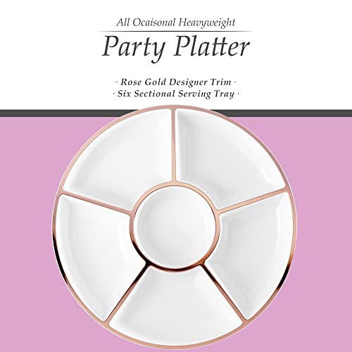 6 Sectional Round Plastic Serving Tray