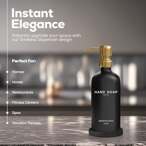 Luxury Glass Hand Soap Dispenser Bathroom Set by Brighter Barns