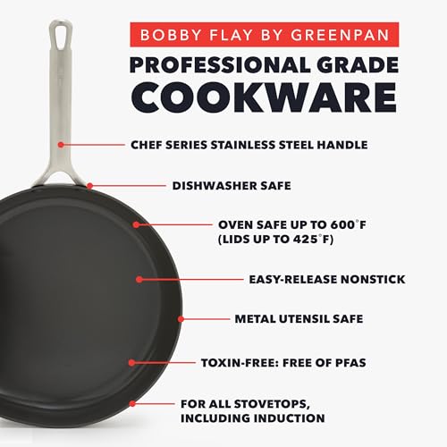 x Bobby Flay 10” & 12” Hard Anodized Ceramic Nonstick Frying Pan Set