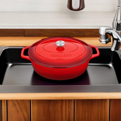 9.3 Qt Oval Enameled Cast Iron Dutch Oven with Lid