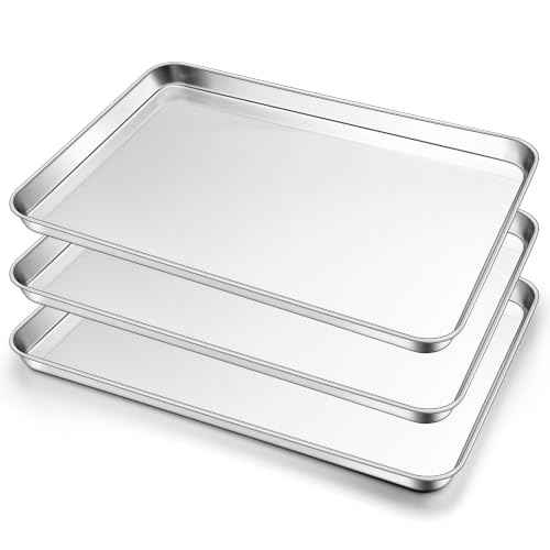 3 Pack 18x13 Inch Stainless Steel Baking Half Sheet Set (3 Count)