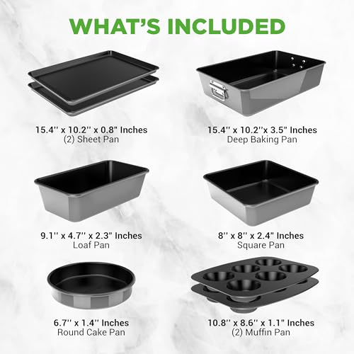 8 Piece Nonstick Stackable Bakeware Set