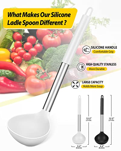 Silicone Soup Ladle Spoon Kitchen Utensils (2 Count)