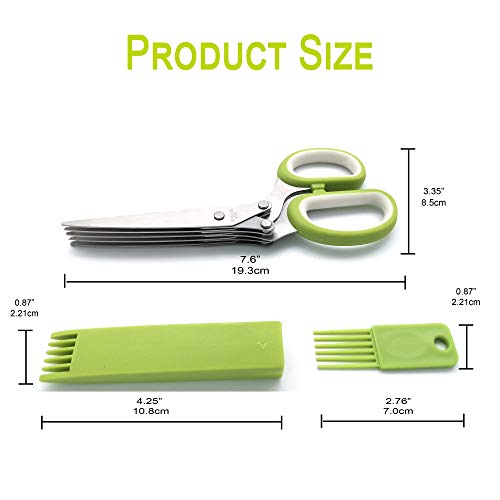Herb Scissors with 5 Blades & Cleaning Kit
