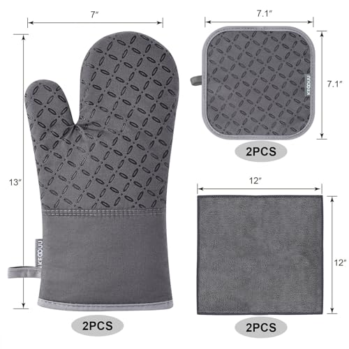 Oven Mitts and Pot Holders 6pcs Set