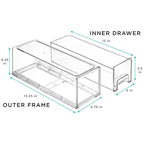 Clear Storage Drawers for Refrigerator & Pantry (4 Count)