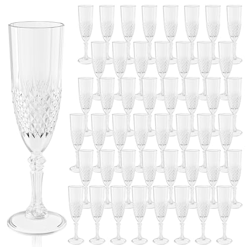 48 Pack Plastic Champagne Flutes (48 Count)