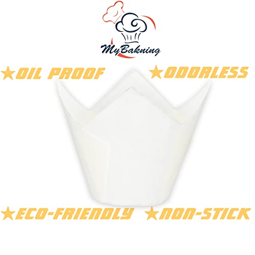Jumbo Extra Large size White Tulip Baking Cups 2 (130 Count)