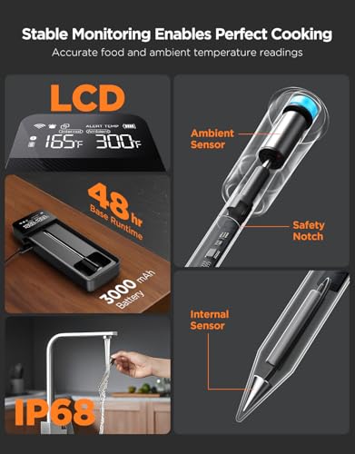 Smart Bluetooth Wireless Meat Thermometer Digital with App Alerts