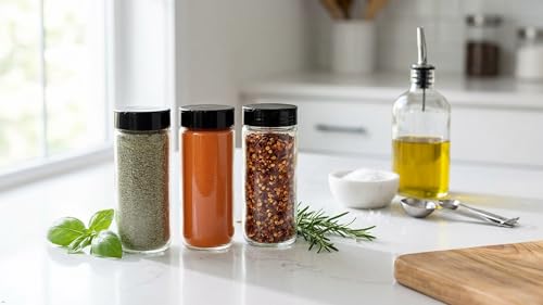 16oz Glass Spice Shakers with Lids (2 Count)