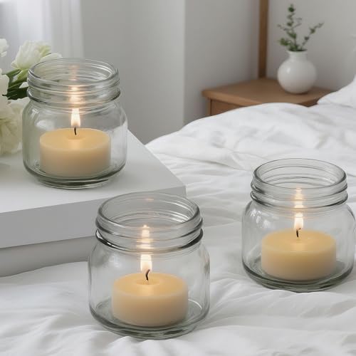 30 Pack Mason Jars 8oz with Silver Lids and Bands (30 Count)